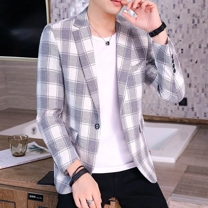 COO 2021 Men's Handsome Slim Fit Plaid Printed Suit Youth Trend Personal Leisure blazer
COO 2021 Men's Handsome Slim Fit Plaid Printed Suit Youth Trend Personal Leisure blazer