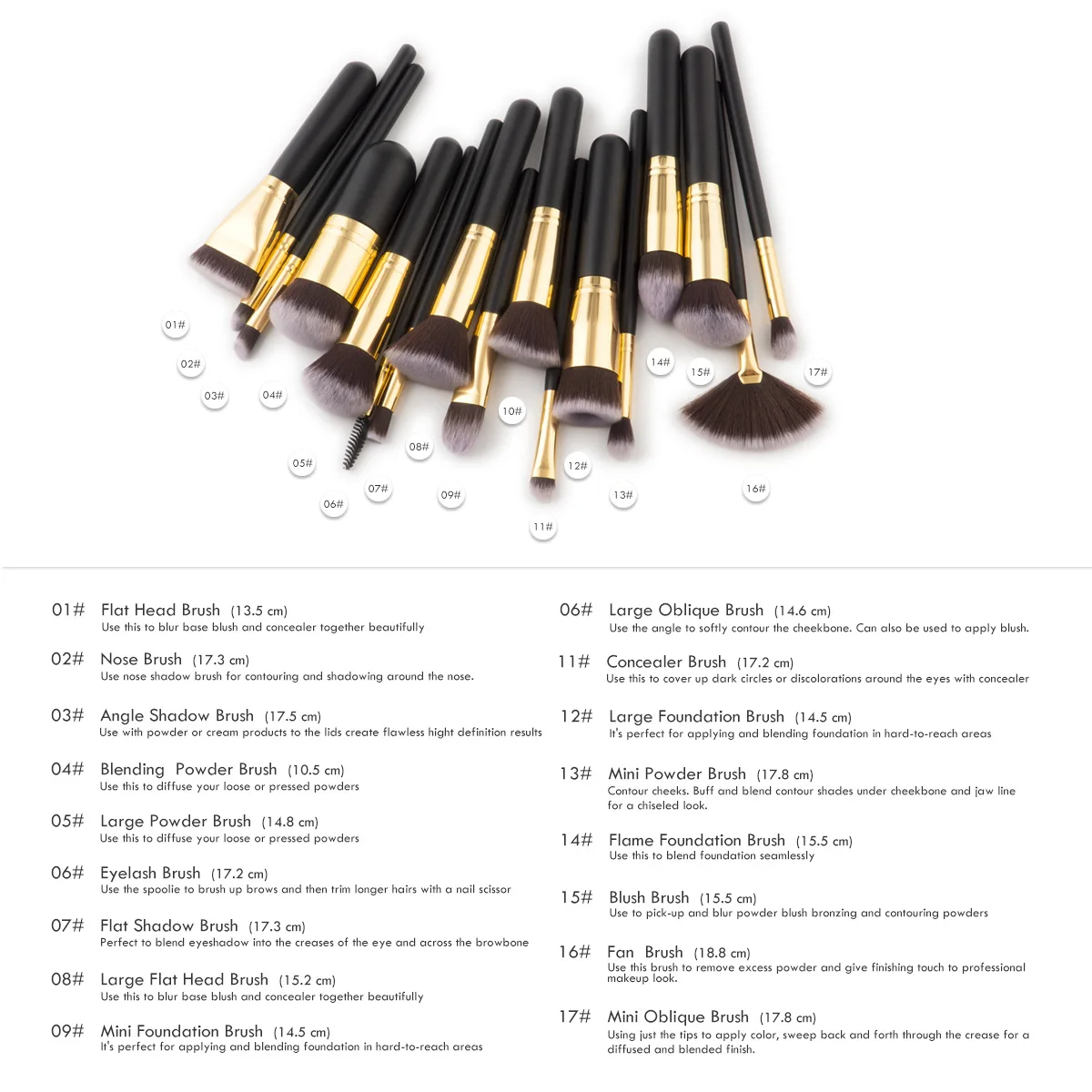 Makeup Powder Foundation Blush Contour Bronzer Eyeshadow Crease Smoky Liner Eyelash Smudge Brush Profession Makeup Tools 
Makeup Powder Foundation Blush Contour Bronzer Eyeshadow Crease Smoky Liner Eyelash Smudge Brush Profession Makeup Tools