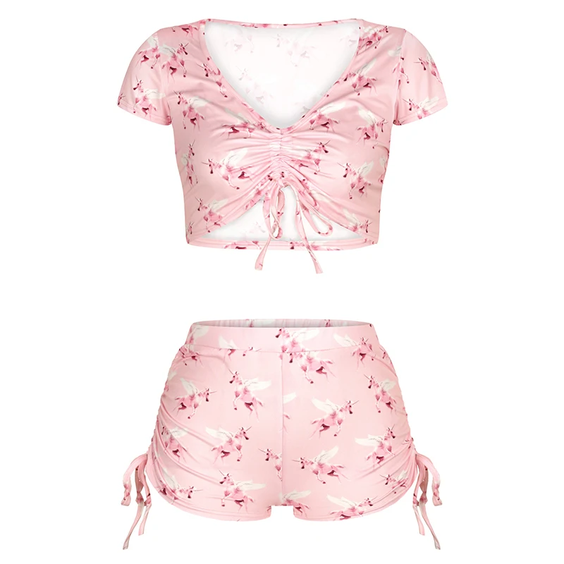 UETEEY Women Y2K Fashion Sets Red Lips Print Drawstring Club Party Femme Slim Two-piece Tracksuit Crop Top with Bottom Shorts
UETEEY Women Y2K Fashion Sets Red Lips Print Drawstring Club Party Femme Slim Two-piece Tracksuit Crop Top with Bottom Shorts
