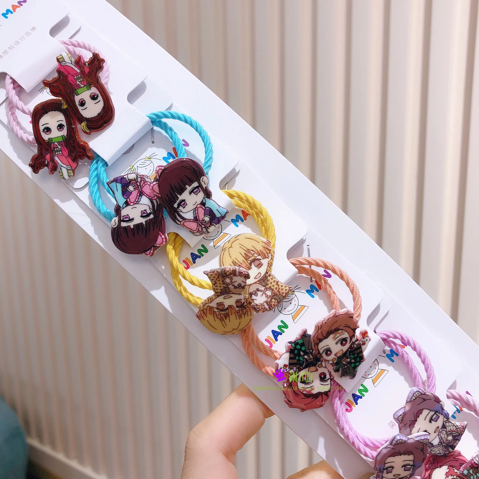 10pairs/set Cute Rubber Band Anime Cartoon Rubber Band Acrylic Girl Rubber Band Cosplay Demon Slayer Blade Rubber Band 
10pairs/set Cute Rubber Band Anime Cartoon Rubber Band Acrylic Girl Rubber Band Cosplay Demon Slayer Blade Rubber Band