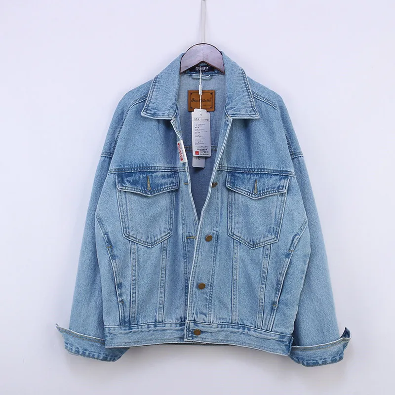 2021 Spring Autumn Vintage Oversize Denim Jacket Women Clothes Korean Bomber Coat Female Casual Fashion Loose Jeans Outwear 
2021 Spring Autumn Vintage Oversize Denim Jacket Women Clothes Korean Bomber Coat Female Casual Fashion Loose Jeans Outwear