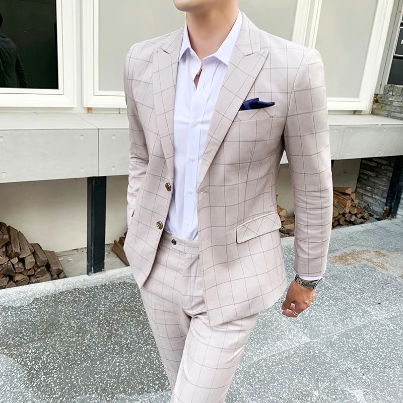 Fashion Blue Suit Men 2 Piece Set Slim Design Business Banquet Men Suit Jacket and Pants Classic Men Wedding Suits High Quality 
Fashion Blue Suit Men 2 Piece Set Slim Design Business Banquet Men Suit Jacket and Pants Classic Men Wedding Suits High Quality