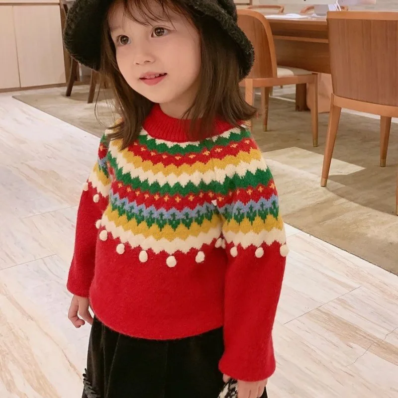 New Knitting Spring Winter Pullover Sweater Girls Kids Children's Warm Thicken Cute Jacquard Clothing Printing Red Beige
New Knitting Spring Winter Pullover Sweater Girls Kids Children's Warm Thicken Cute Jacquard Clothing Printing Red Beige