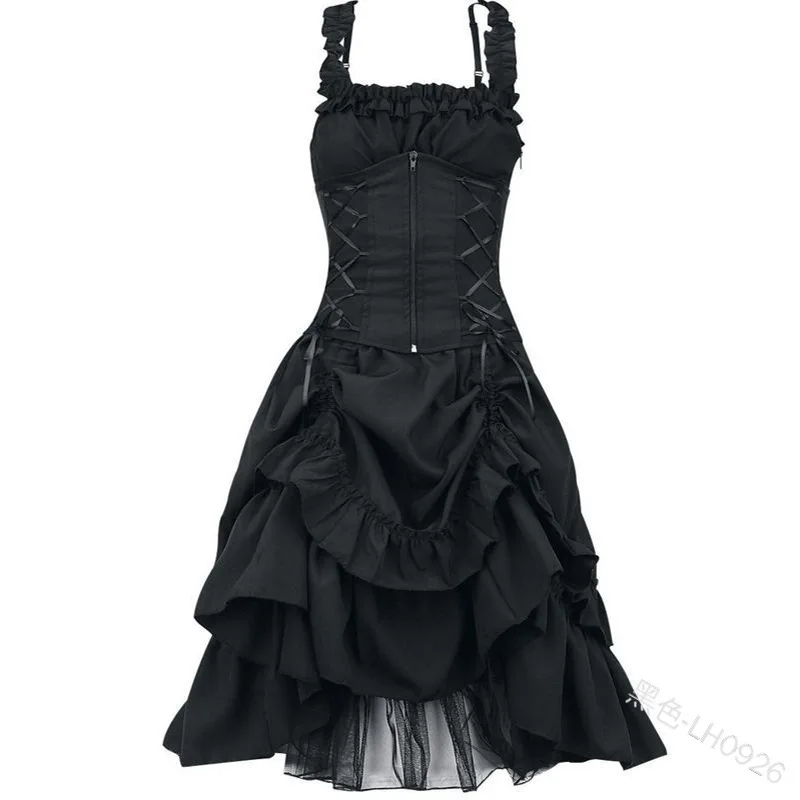 

2022 5XL Women Victorian Gothic Dress Vestidos Retro Lolita Palace Court Princess Halloween Punk Cosplay Long Sundress