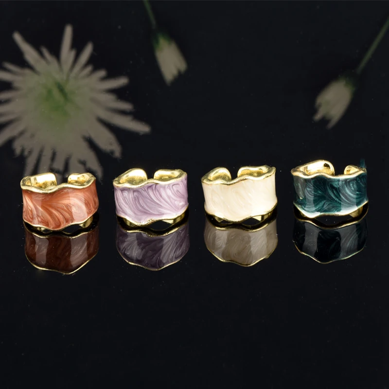 1 Pcs Gold Color Chunky Enamel Glaze Rings Irregular Geometric Rings for Women Vintage Open Rings Adjustable 2021 Trendy
1 Pcs Gold Color Chunky Enamel Glaze Rings Irregular Geometric Rings for Women Vintage Open Rings Adjustable 2021 Trendy