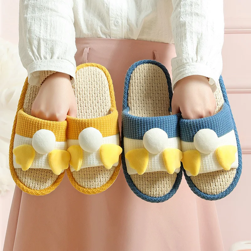 New Women Hemp Slippers Cute Cartoon Duck Bedroom Couples Cotton Shoes Breathable Non-slip Home Ladies Funny Slides
New Women Hemp Slippers Cute Cartoon Duck Bedroom Couples Cotton Shoes Breathable Non-slip Home Ladies Funny Slides