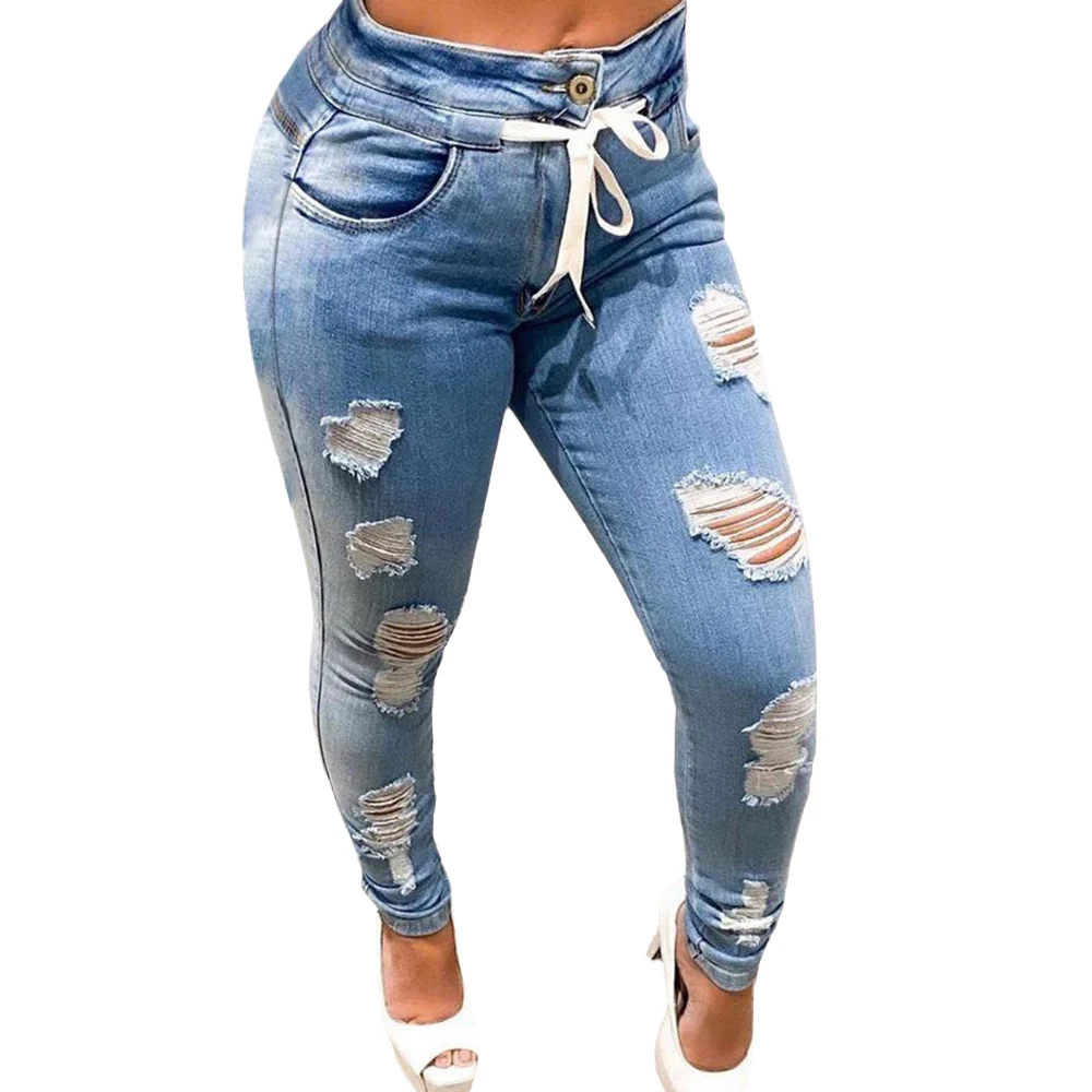 Women Skinny Lace-up Ripped Jeans Fashion Vintage Distressed Denim Pants Solid Destroyed Pencil Pants Casual Hole Long Jeans
Women Skinny Lace-up Ripped Jeans Fashion Vintage Distressed Denim Pants Solid Destroyed Pencil Pants Casual Hole Long Jeans