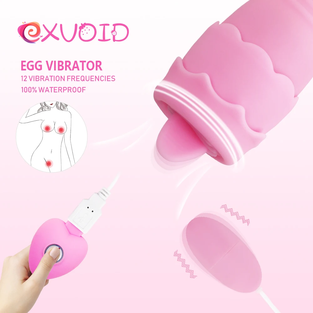 

EXVOID G-spot Vagina Massage Vibrator Sex Toys for Women Dildo Double Jump Egg Clitoris Stimulator Tongue Oral Licking Vibrators