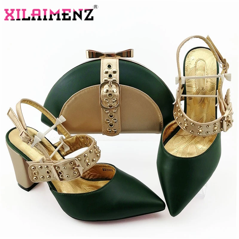 Latest 2019 Italian Design Italian Shoes and Bag Set Pointed Toe Italian Royal Paty Matching Shoes and Bag in Datk Green
Latest 2019 Italian Design Italian Shoes and Bag Set Pointed Toe Italian Royal Paty Matching Shoes and Bag in Datk Green