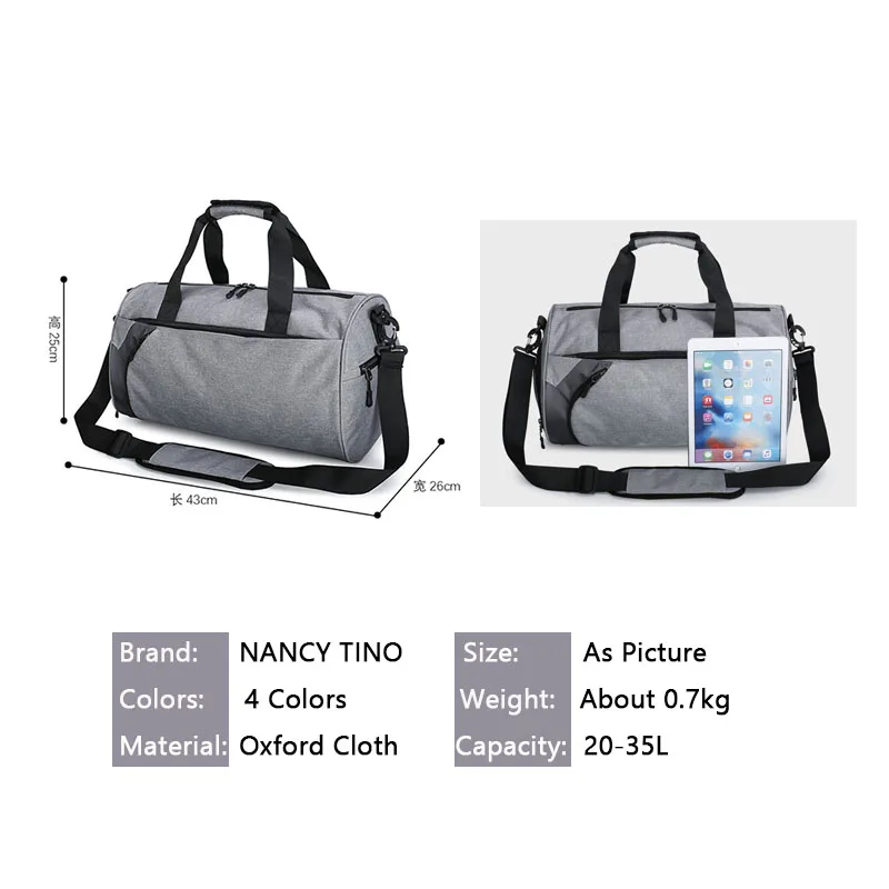 NANCY TINO Men Gym Bags For Fitness Training Outdoor Travel Sport Bag Multifunction Dry Wet Separation Bags Sac De Sport
NANCY TINO Men Gym Bags For Fitness Training Outdoor Travel Sport Bag Multifunction Dry Wet Separation Bags Sac De Sport