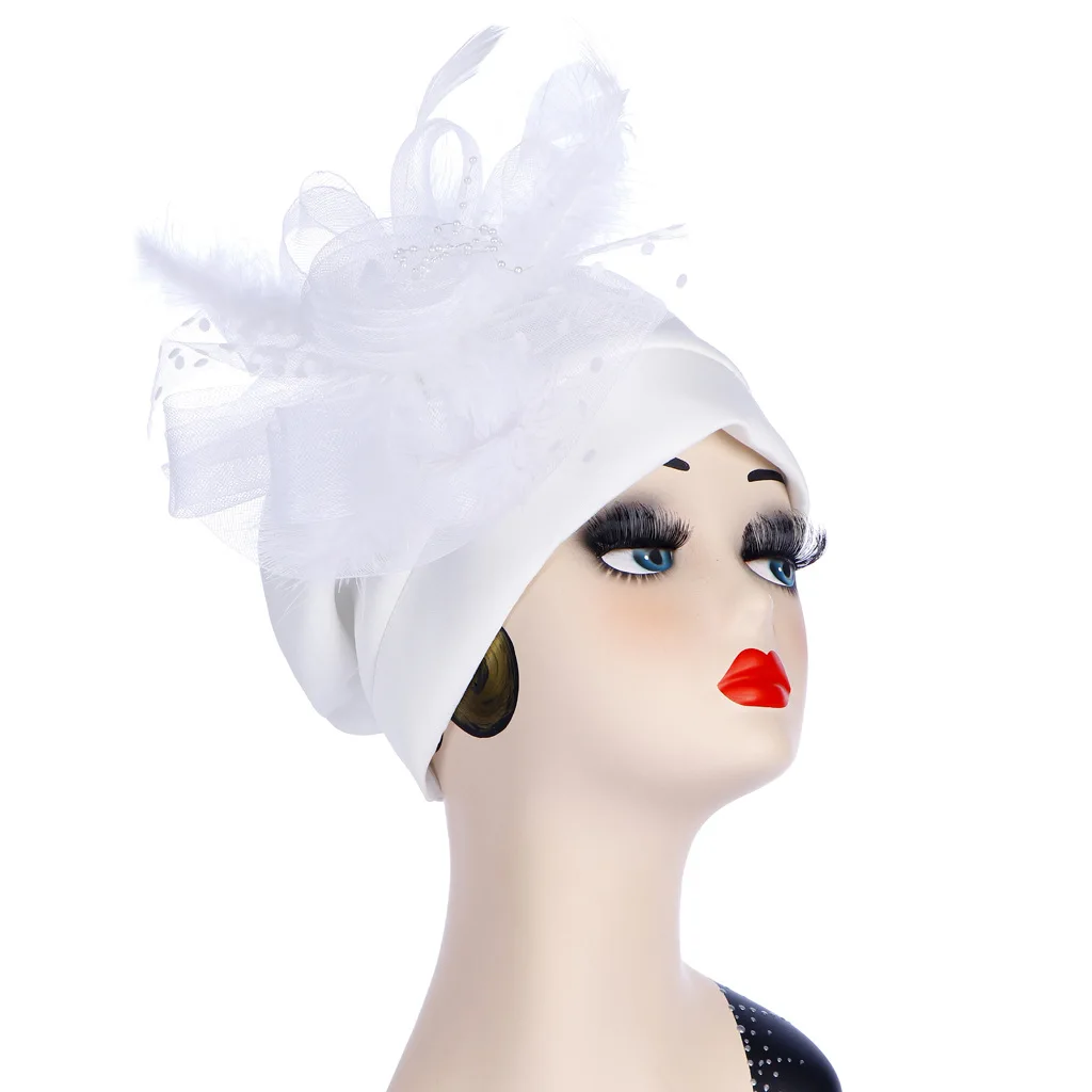 Feather Flowers Turban Bonnet for Women Muslim Turban Scarf Female Wrap Head Hat Islamic Headwear African India Cap Turbante 
Feather Flowers Turban Bonnet for Women Muslim Turban Scarf Female Wrap Head Hat Islamic Headwear African India Cap Turbante