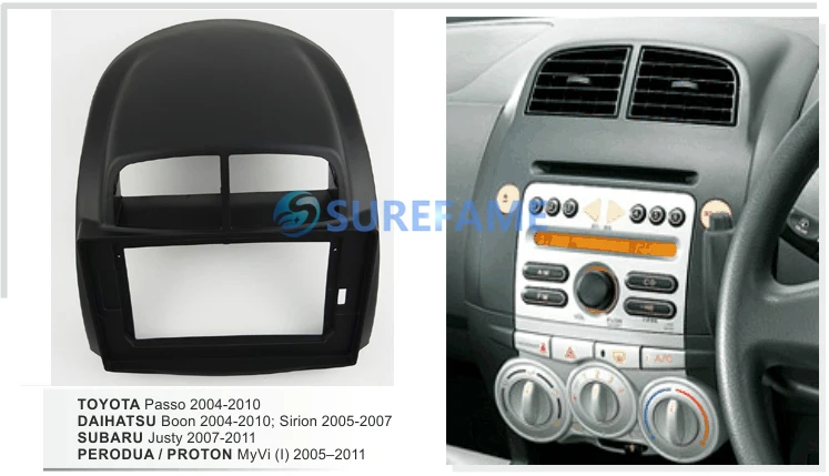 10 1 дюймовый автомобильный радиоприемник Facia для SUBARU Justy 2007 2011 / TOYOTA Passo 2004 2010 Fascia Dash