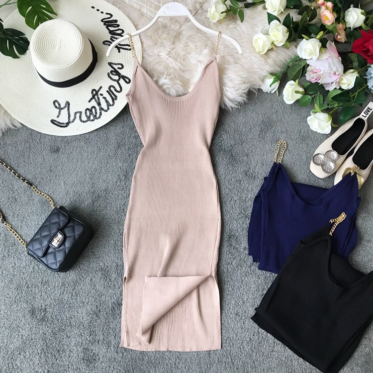 2021 Summer New Knitted Women Dresses V-Neck Solid Sexy Split Lady Elegant Long Dresses Top Quality
2021 Summer New Knitted Women Dresses V-Neck Solid Sexy Split Lady Elegant Long Dresses Top Quality