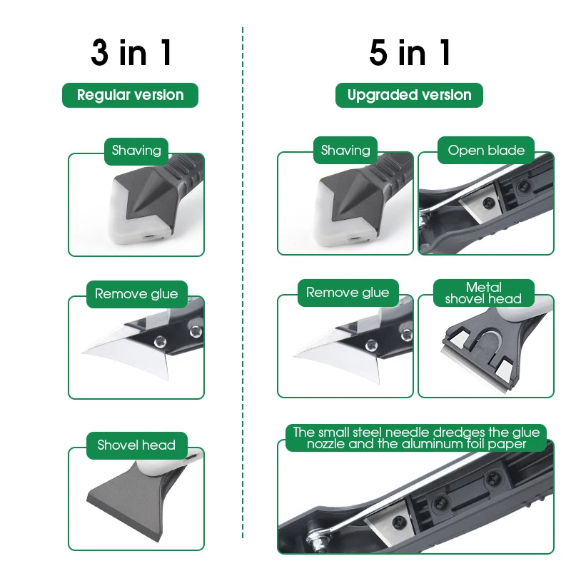 5 In1 Silicone Remover Caulk Finisher Grout Kit Tools With Seam Tape Sealant Smooth Scraper Plastic Hand Tools Set Accessory 
5 In1 Silicone Remover Caulk Finisher Grout Kit Tools With Seam Tape Sealant Smooth Scraper Plastic Hand Tools Set Accessory