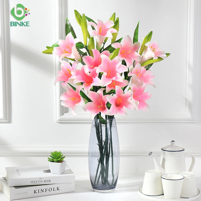 Artificial Lilies Flower Branch 5Pcs Top Quality Lilium Simulation Flower Latex Family Hotel Decoration Party Accessories Gift
Artificial Lilies Flower Branch 5Pcs Top Quality Lilium Simulation Flower Latex Family Hotel Decoration Party Accessories Gift