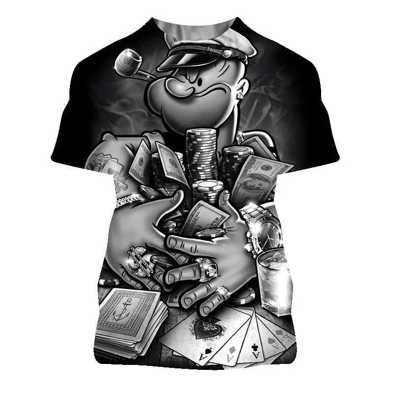 New summer 3D printing Popeye T-shirt anime character muscles loves spinach Popeye children's T-shirt kids parent-child wear
New summer 3D printing Popeye T-shirt anime character muscles loves spinach Popeye children's T-shirt kids parent-child wear