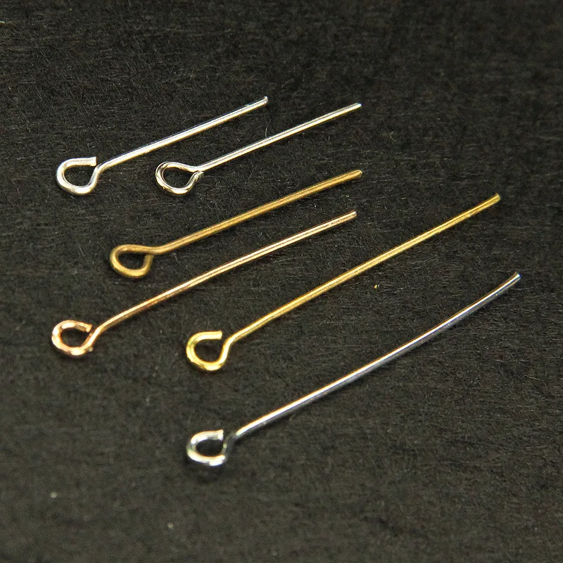 

200pcs 20/25/30/40/50mm Eye Head Pins Needles Gold Silver Rhodium Bronze Color Beading Headpins For DIY Jewelry Making Findings
