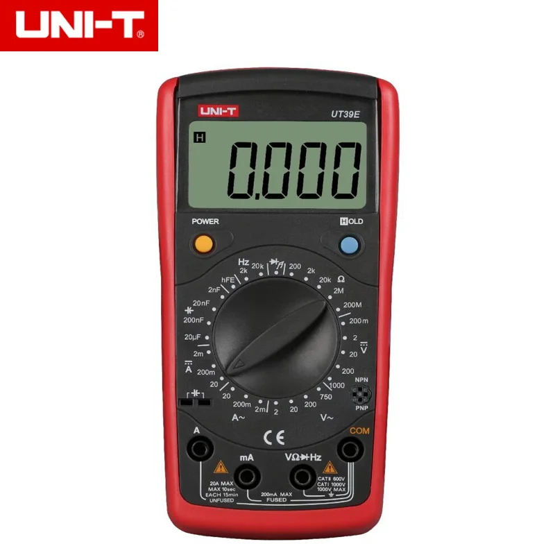 UNI T UT39E ЖК цифровой мультиметр AC DC Вольт Ампер Ом Емкость Гц Тестер|digital multimeter ac