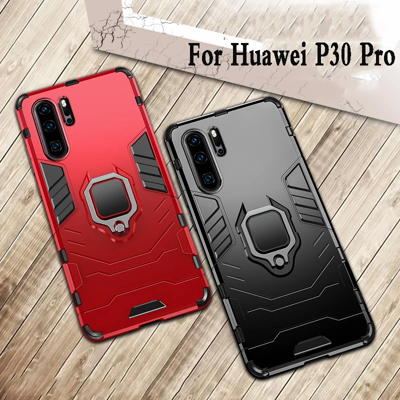 Кольцо Броня чехол для huawei p30 pro Чехол силиконовый бампер телефона fundas подставка