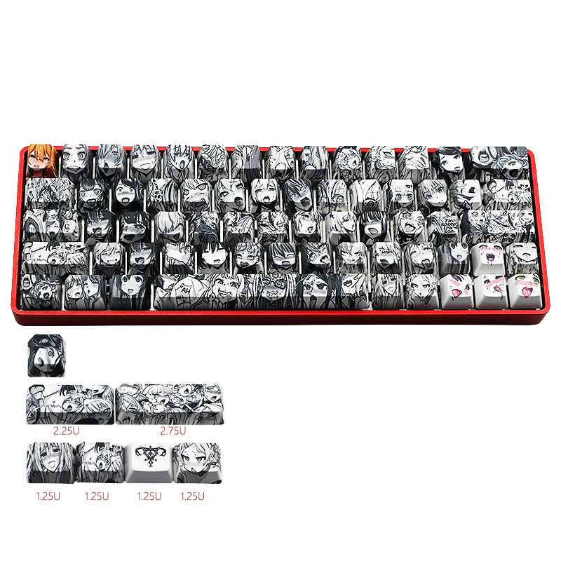 PBT 71 key Ahegao Keycap Dye Sublimation OEM Profile Japanese Anime Keycap For Cherry Gateron Kailh switch GK61 GK64 Keyboard
PBT 71 key Ahegao Keycap Dye Sublimation OEM Profile Japanese Anime Keycap For Cherry Gateron Kailh switch GK61 GK64 Keyboard