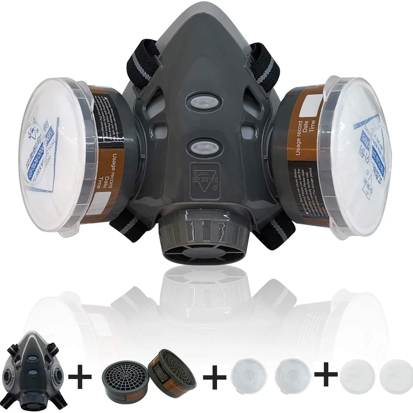 308 Gas Mask Half Face Dust Mask With Filters Reusable Safety Goggles Protective Mask Respirator For Decoration Formaldehyde
308 Gas Mask Half Face Dust Mask With Filters Reusable Safety Goggles Protective Mask Respirator For Decoration Formaldehyde