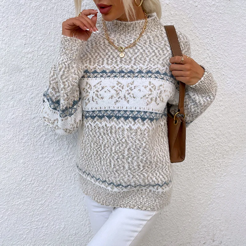 XIZOU 2022 Christmas Sweater Autumn Winter New Women's Xmas Drizzle Tops Half High Collar Snowflake Sweater Winter Clothes Women
XIZOU 2022 Christmas Sweater Autumn Winter New Women's Xmas Drizzle Tops Half High Collar Snowflake Sweater Winter Clothes Women