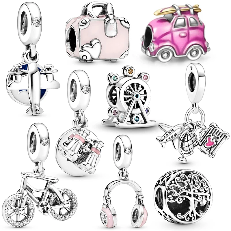 2Pcs Silver Color Sparkling Travel Series Charms Beads Pendants Fits Original Pandora Bracelets Necklaces For Women Jewelry Gift
2Pcs Silver Color Sparkling Travel Series Charms Beads Pendants Fits Original Pandora Bracelets Necklaces For Women Jewelry Gift