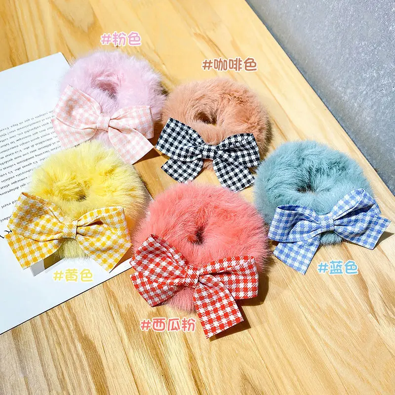 Bow Plush Hair Ring Scrunchie Women Ponytail Hair Ties Pink Elastic Rubber Band Head Rope For Girls Headwear Hair Accessories 
Bow Plush Hair Ring Scrunchie Women Ponytail Hair Ties Pink Elastic Rubber Band Head Rope For Girls Headwear Hair Accessories
