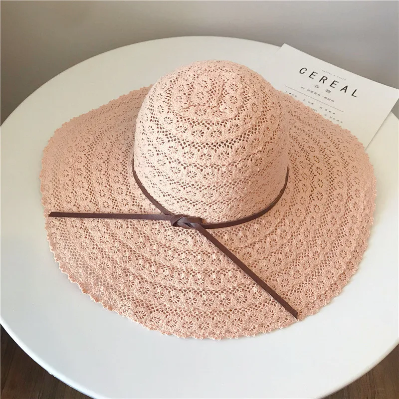 Summer Foldable Cotton Beach Bow Sunhats for Fashion Elegant Beach Sun Hat Ladies Lace Hollow Sunscreen Ventilate Straw Hat
Summer Foldable Cotton Beach Bow Sunhats for Fashion Elegant Beach Sun Hat Ladies Lace Hollow Sunscreen Ventilate Straw Hat