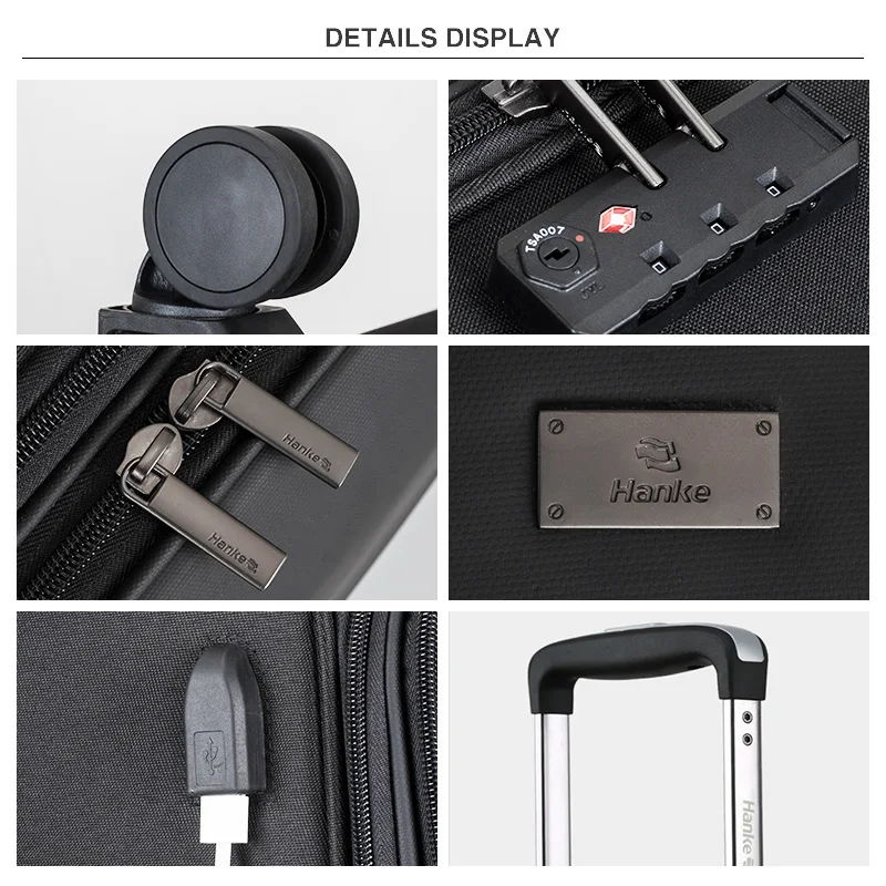 Hanke Brand Boarding Suitcase Travel Trolley Case Carry Ons Rolling Luggage Soft Shell Spinner Wheels TSA Lock Waterproof H8020
Hanke Brand Boarding Suitcase Travel Trolley Case Carry Ons Rolling Luggage Soft Shell Spinner Wheels TSA Lock Waterproof H8020