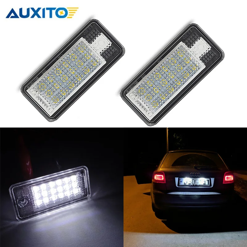 Rear LED License Plate Light for Audi A3 S3 A4 S4 B6 S4 B7 A6 C6 S6 A8 S8 Q7 RS4 RS6 Plus vant 18SMD LED Auto Lamp License Light 
Rear LED License Plate Light for Audi A3 S3 A4 S4 B6 S4 B7 A6 C6 S6 A8 S8 Q7 RS4 RS6 Plus vant 18SMD LED Auto Lamp License Light