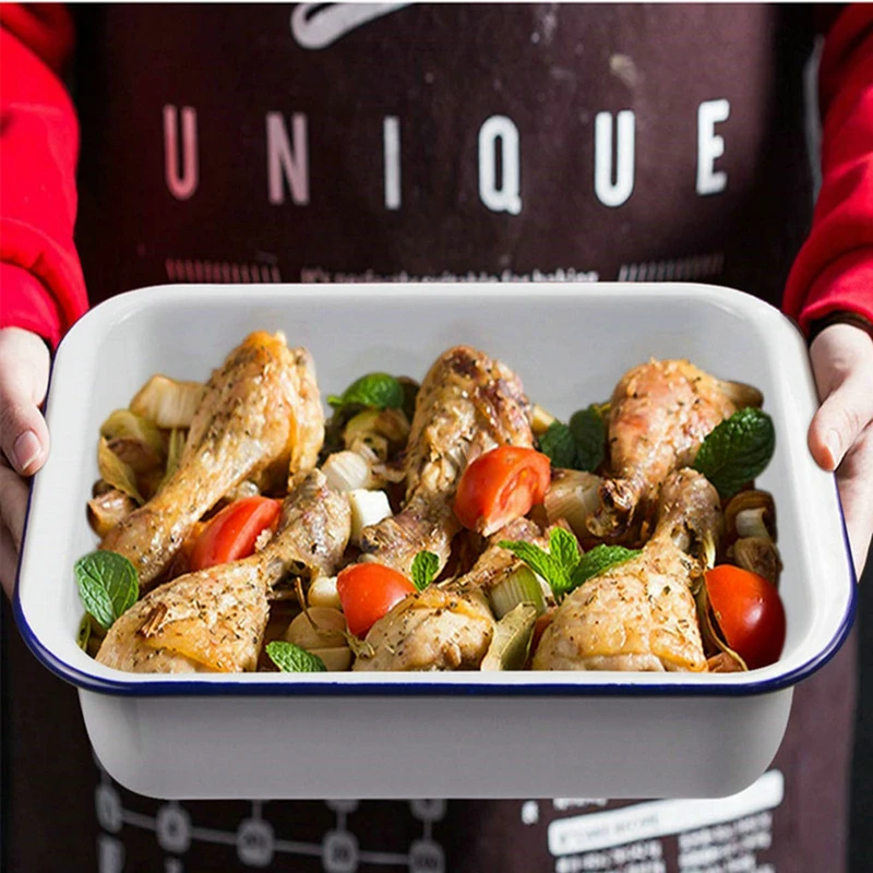 1PCS Enamel Baking Tray Pastry Biscuit Bake Cake Pan Food Plates Storage Tray Dinnerware
1PCS Enamel Baking Tray Pastry Biscuit Bake Cake Pan Food Plates Storage Tray Dinnerware