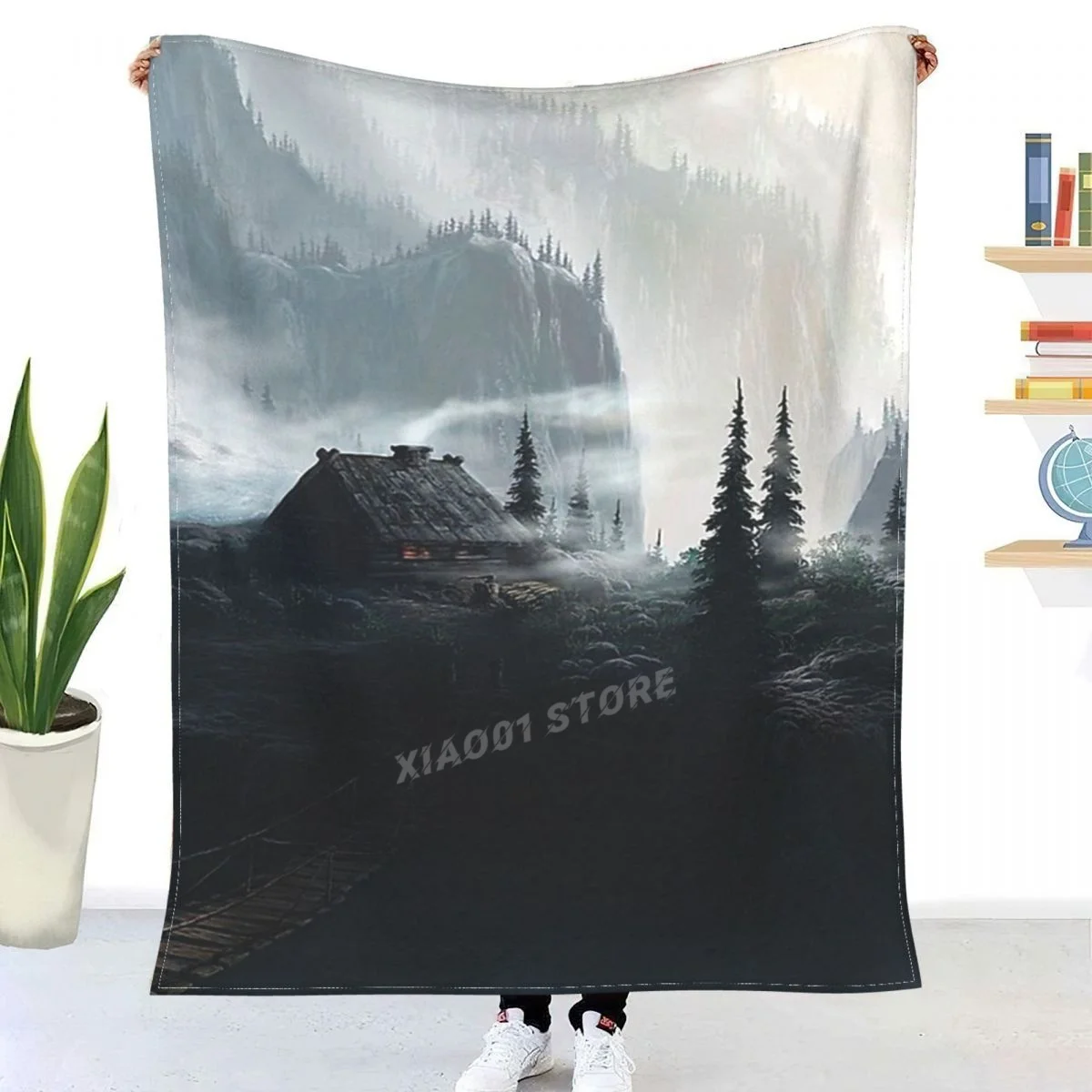 

Anime Fantasy Forest Throw Blanket Sherpa Blanket Bedding soft Blankets