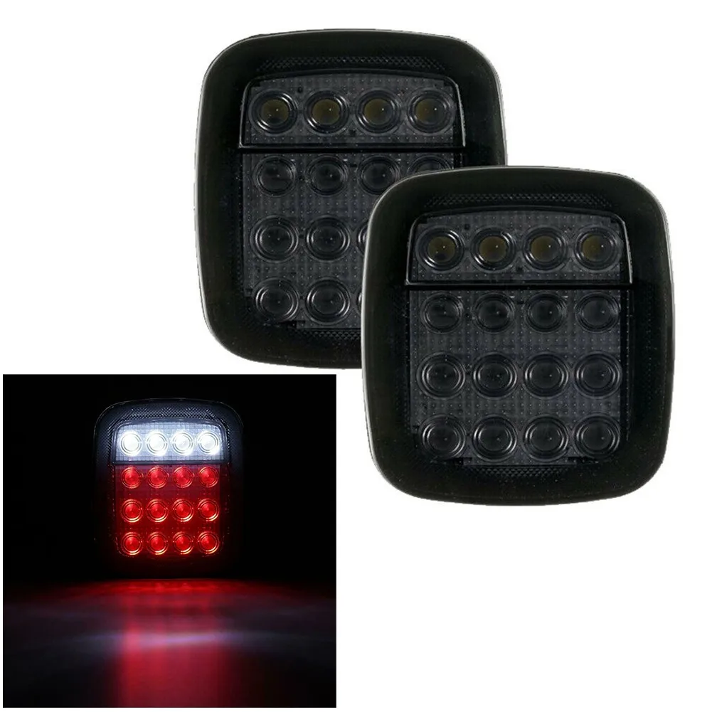 2Pcs/set Smoked 16LEDs Tail Lights Universal ABS Smoked Tail Light Rear Brake Turn Stop Reverse For Jeep Wrangler TJ CJ JK
2Pcs/set Smoked 16LEDs Tail Lights Universal ABS Smoked Tail Light Rear Brake Turn Stop Reverse For Jeep Wrangler TJ CJ JK