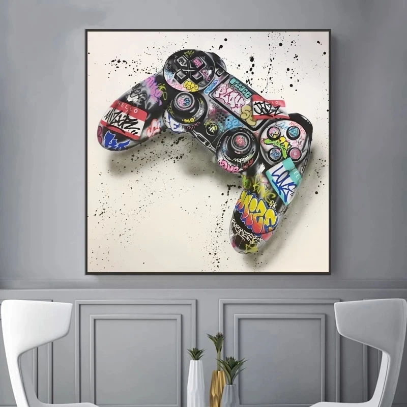 Graffiti Art Gamepad Canvas Art Posters and Print Abstract Game Handle Canvas Paintings on The Wall for Kid's Room Decor Picture
Graffiti Art Gamepad Canvas Art Posters and Print Abstract Game Handle Canvas Paintings on The Wall for Kid's Room Decor Picture