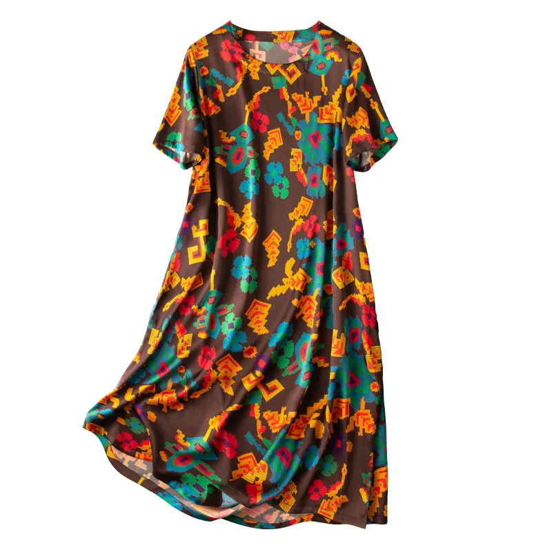 SHUCHAN Summer Dress Women Bohemian Silk Spandex A-LINE Knee-Length O-Neck French Dress Women Print Short Sleeve
SHUCHAN Summer Dress Women Bohemian Silk Spandex A-LINE Knee-Length O-Neck French Dress Women Print Short Sleeve