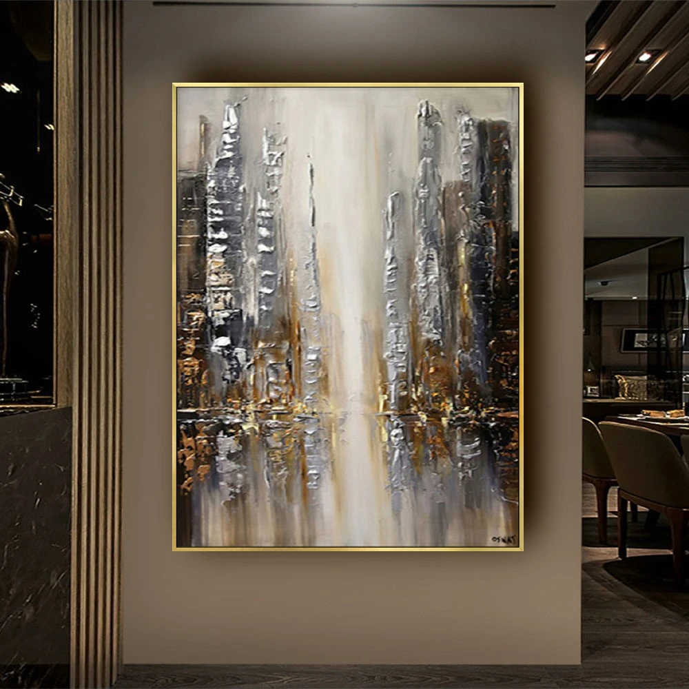 Hand painted Oil Painting On Canvas Oil Painting Abstract Modern Canvas Wall Art Living Room Decor Picture the view of the city
Hand painted Oil Painting On Canvas Oil Painting Abstract Modern Canvas Wall Art Living Room Decor Picture the view of the city