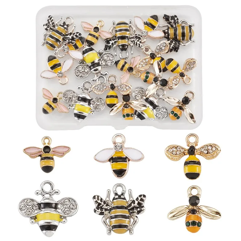 Pandahall 24pcs/box Bee Shape Alloy Enamel Pendants Charm with Rhinestone for Jewelry Making DIY Bracelet Necklace Findings
Pandahall 24pcs/box Bee Shape Alloy Enamel Pendants Charm with Rhinestone for Jewelry Making DIY Bracelet Necklace Findings