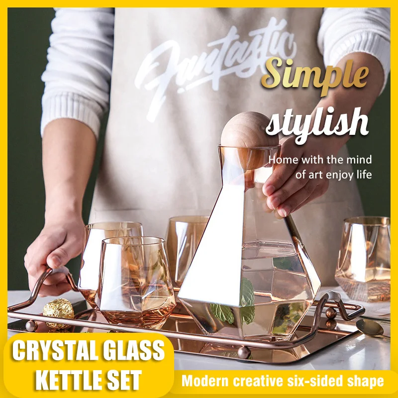 Glass Water bottle Hexagonal Juice Pitcher Cup Set Cold Kettle Transparent Stained Simple Large-capacity Water Jug Drinkware
Glass Water bottle Hexagonal Juice Pitcher Cup Set Cold Kettle Transparent Stained Simple Large-capacity Water Jug Drinkware