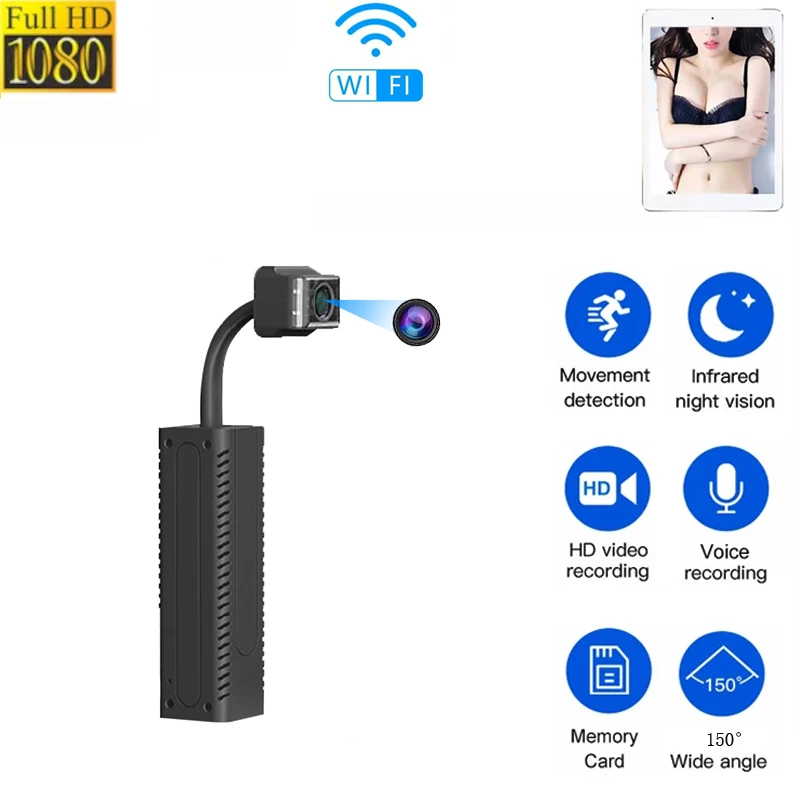 Телескопическая Беспроводная мини-камера с Wi-Fi HD 1080P | Безопасность и защита