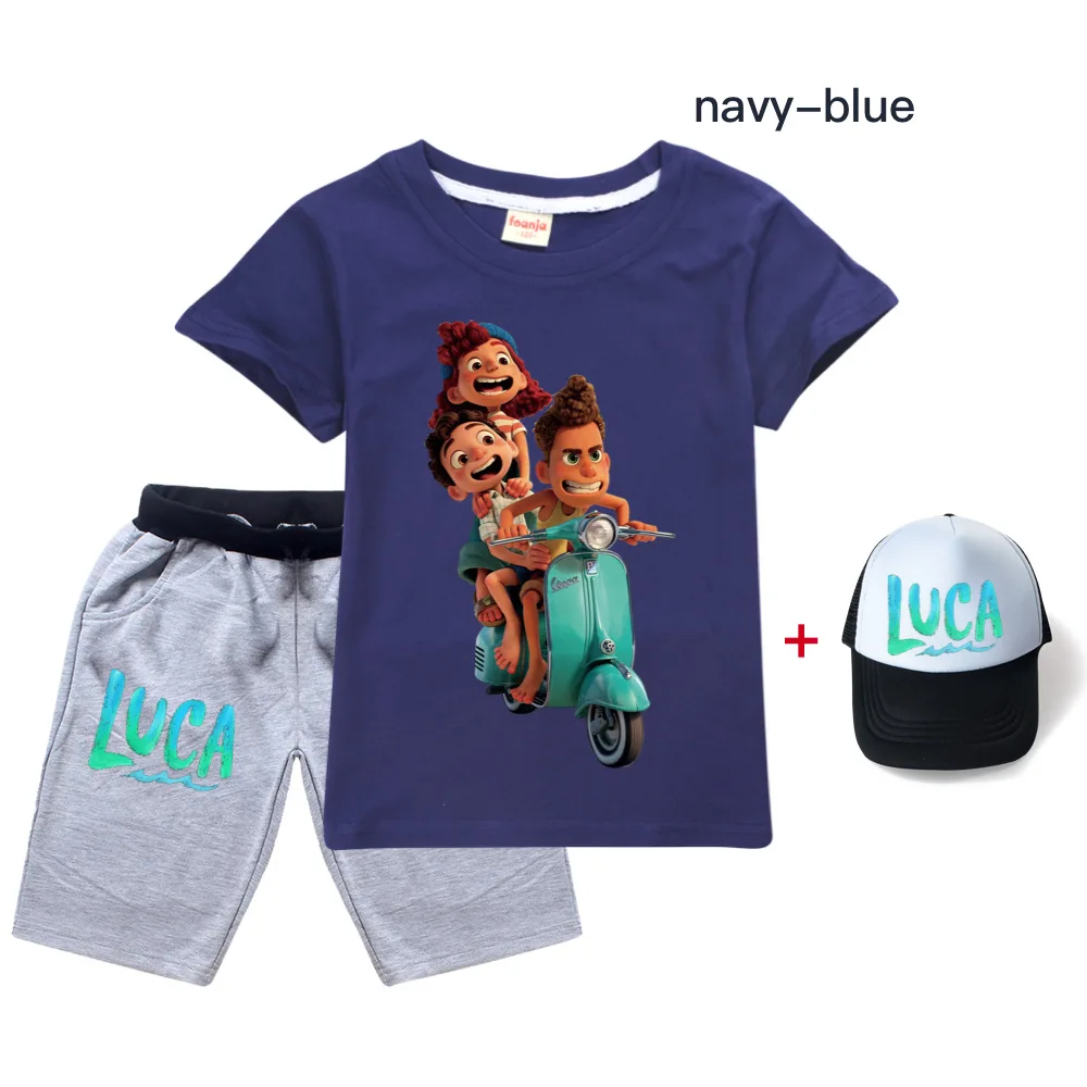 Новинка 2021, детская одежда из фильма Luca, летние хлопковые комплекты для девочек из 2 предметов, спортивные детские костюмы, костюм для малень... 
Новинка 2021, детская одежда из фильма Luca, летние хлопковые комплекты для девочек из 2 предметов, спортивные детские костюмы, костюм для малень...
