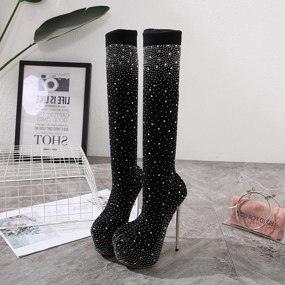 DoraTasia 2020 New Arrivals Women Boots Knitting Thin Heels Round Toe Crystal Med Platform Winter Woman Over The Knee High Shoes
DoraTasia 2020 New Arrivals Women Boots Knitting Thin Heels Round Toe Crystal Med Platform Winter Woman Over The Knee High Shoes