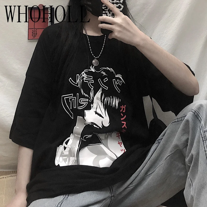 2021 Summer Women Gothic T-shirt Women's Pistol Girl Print Harajuku Dark Cartoon Long Loose Casual Short Sleeve T-Shirt
2021 Summer Women Gothic T-shirt Women's Pistol Girl Print Harajuku Dark Cartoon Long Loose Casual Short Sleeve T-Shirt