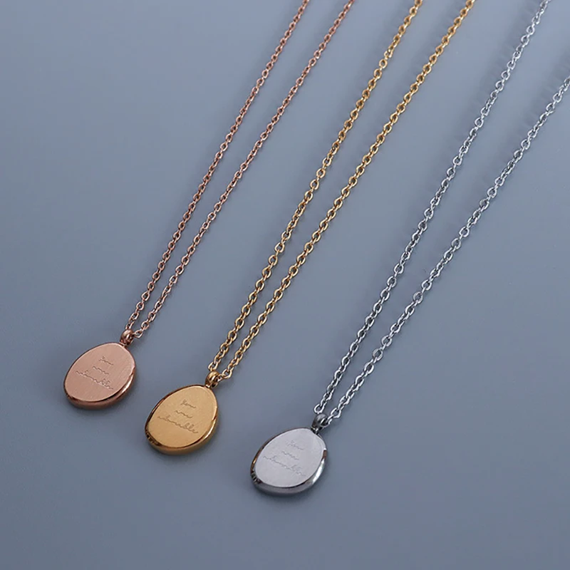 Wire Titanium Steel Irregular Elliptical Letter Pendant Necklace for Women French Clavicle Choker Chain Jewelry Trendy Collier 
Wire Titanium Steel Irregular Elliptical Letter Pendant Necklace for Women French Clavicle Choker Chain Jewelry Trendy Collier