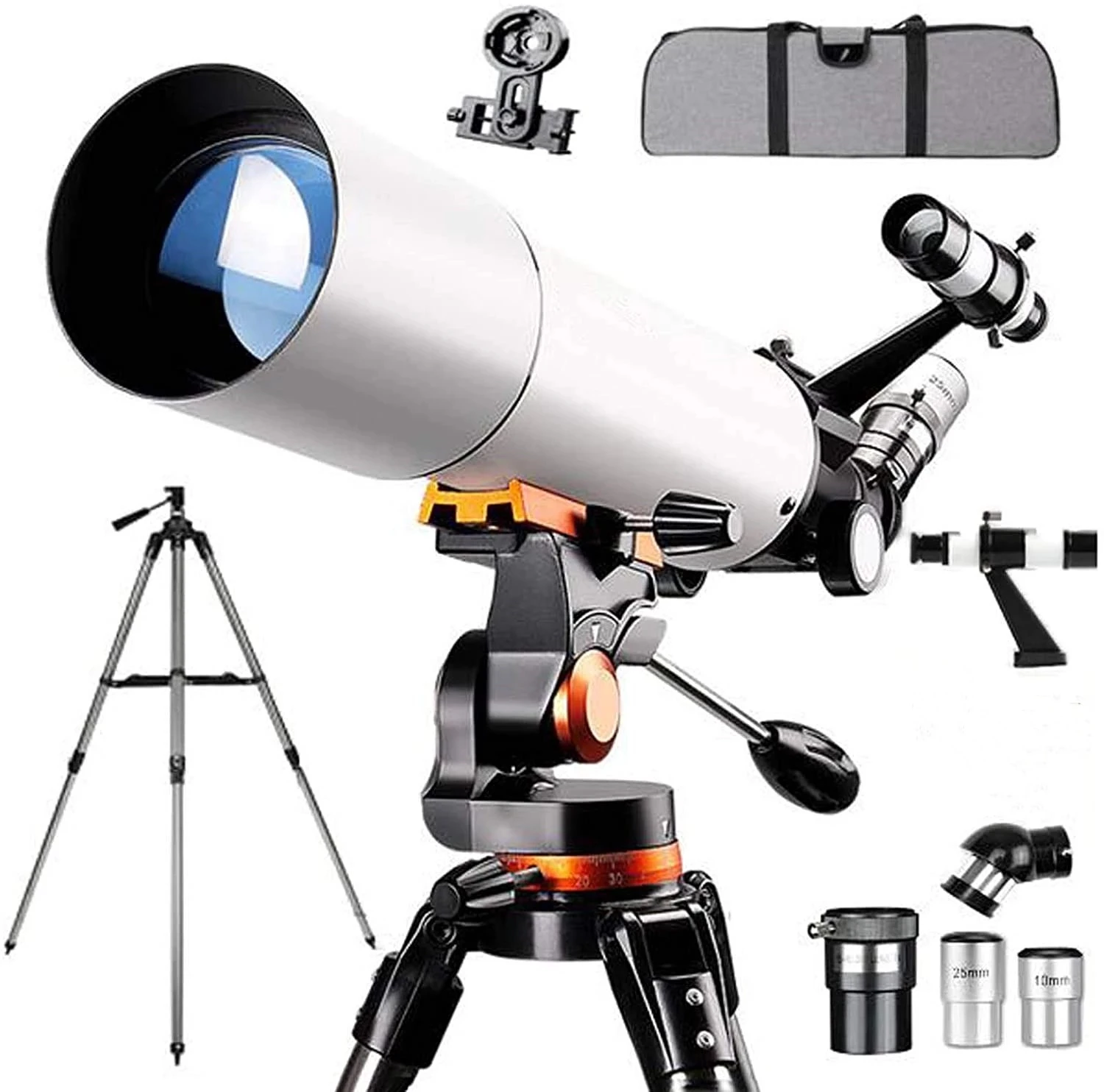 80MM AZ Mount Refractor Travel Outdoor Astronomical Telescope Astronomy Zoom Monoculars Spotting Scope Birds Watching Moon
80MM AZ Mount Refractor Travel Outdoor Astronomical Telescope Astronomy Zoom Monoculars Spotting Scope Birds Watching Moon