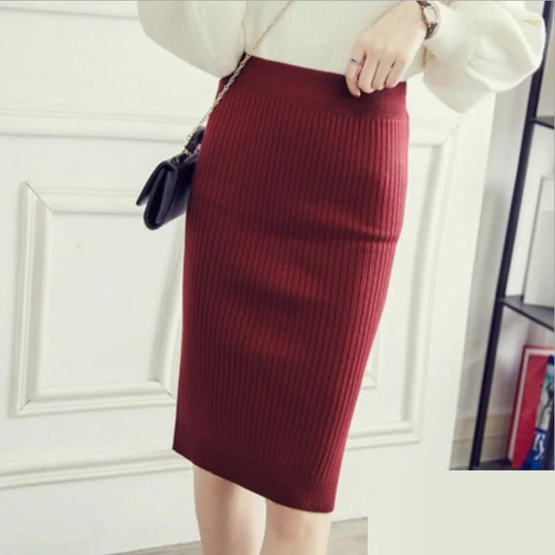 2020 Spring Autumn Winter Sexy Elegant Women Elastic Pencil Skirt Ladies Knitted Skirt Female Knee-Length Bodycon Skirt JW9362
2020 Spring Autumn Winter Sexy Elegant Women Elastic Pencil Skirt Ladies Knitted Skirt Female Knee-Length Bodycon Skirt JW9362