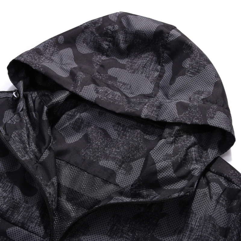 Spring Sportswear Jacket Men Casual Camouflage Jacket Summer Thin Hooded Sun protection Clothing Fashion Zippers Male Outwear
Spring Sportswear Jacket Men Casual Camouflage Jacket Summer Thin Hooded Sun protection Clothing Fashion Zippers Male Outwear