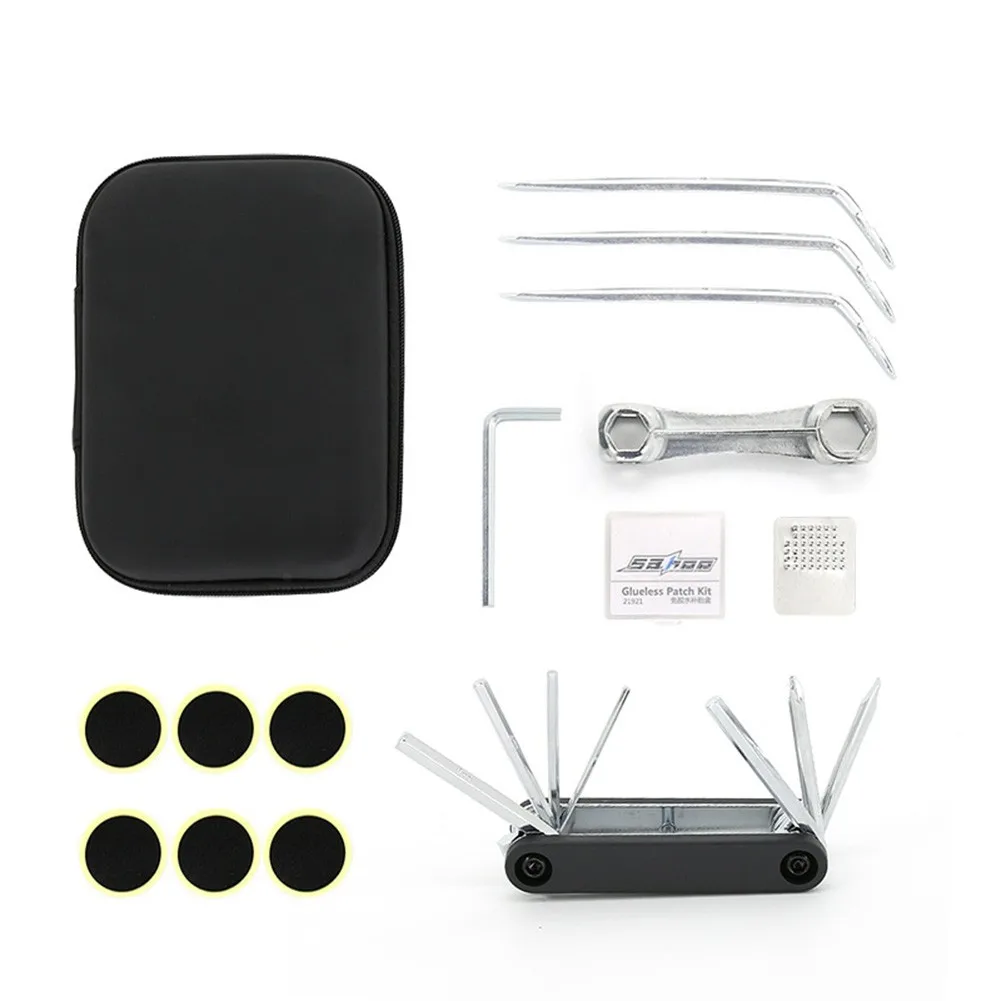 Bike Multi Tools Repair Kit Mountain Road Bicycle Wrench Puncture Tyre Patche 7in1 Combination Tool Metal Crowbar 4mm Allen Key
Bike Multi Tools Repair Kit Mountain Road Bicycle Wrench Puncture Tyre Patche 7in1 Combination Tool Metal Crowbar 4mm Allen Key