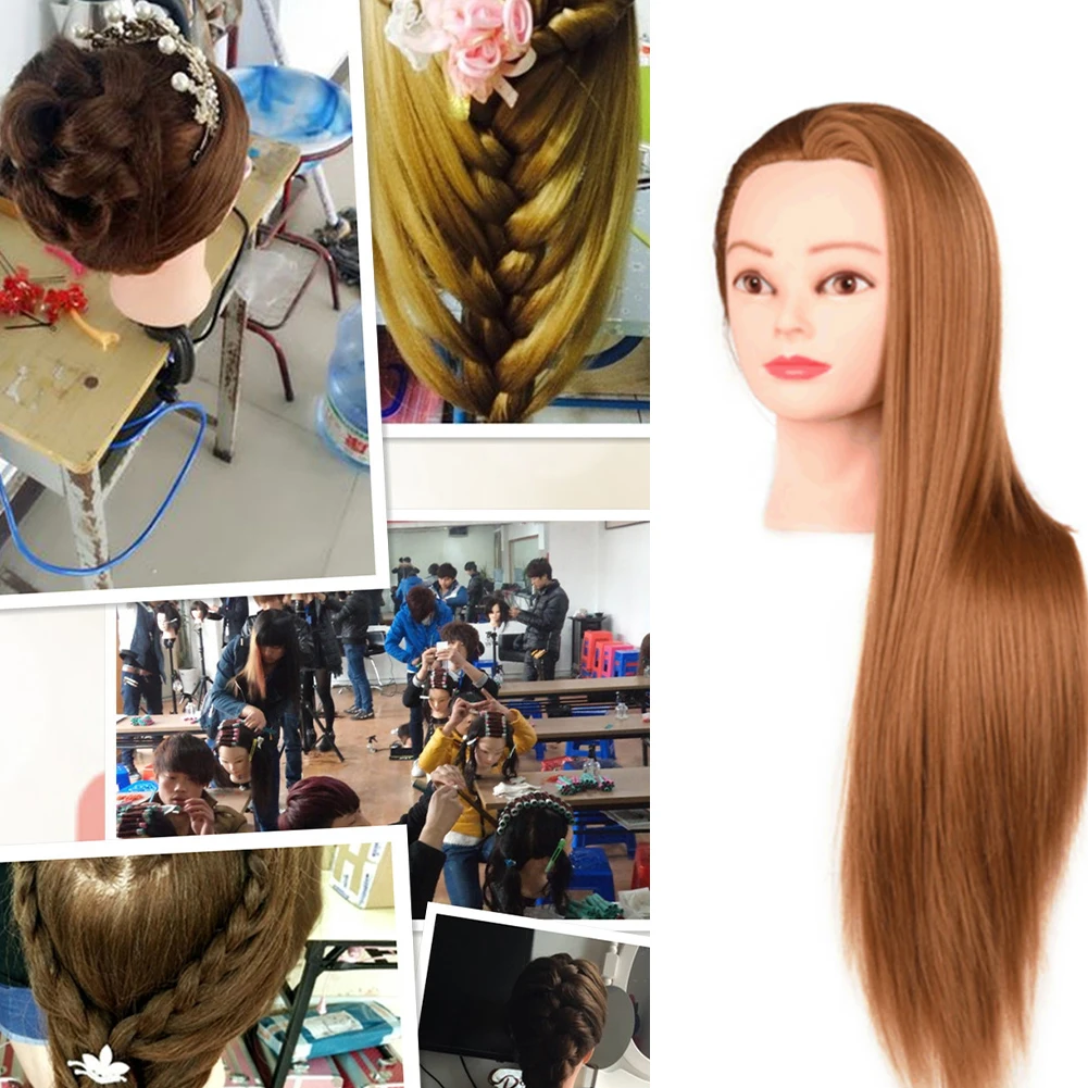 Model Head Styling Training Synthetic Fiber Hairdressing Cosmetology Doll For Practing Styling Hair With Clamp Brownish Yellow 
Model Head Styling Training Synthetic Fiber Hairdressing Cosmetology Doll For Practing Styling Hair With Clamp Brownish Yellow