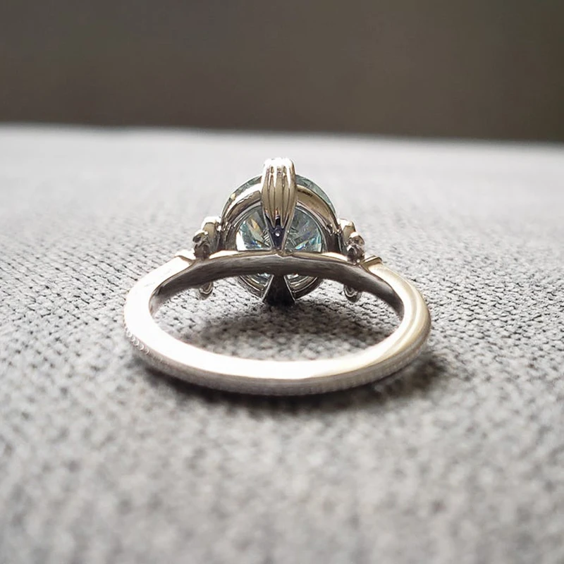 Классические женские свадебные кольца Huitan с 4 зубцами и цветами небесно голубого